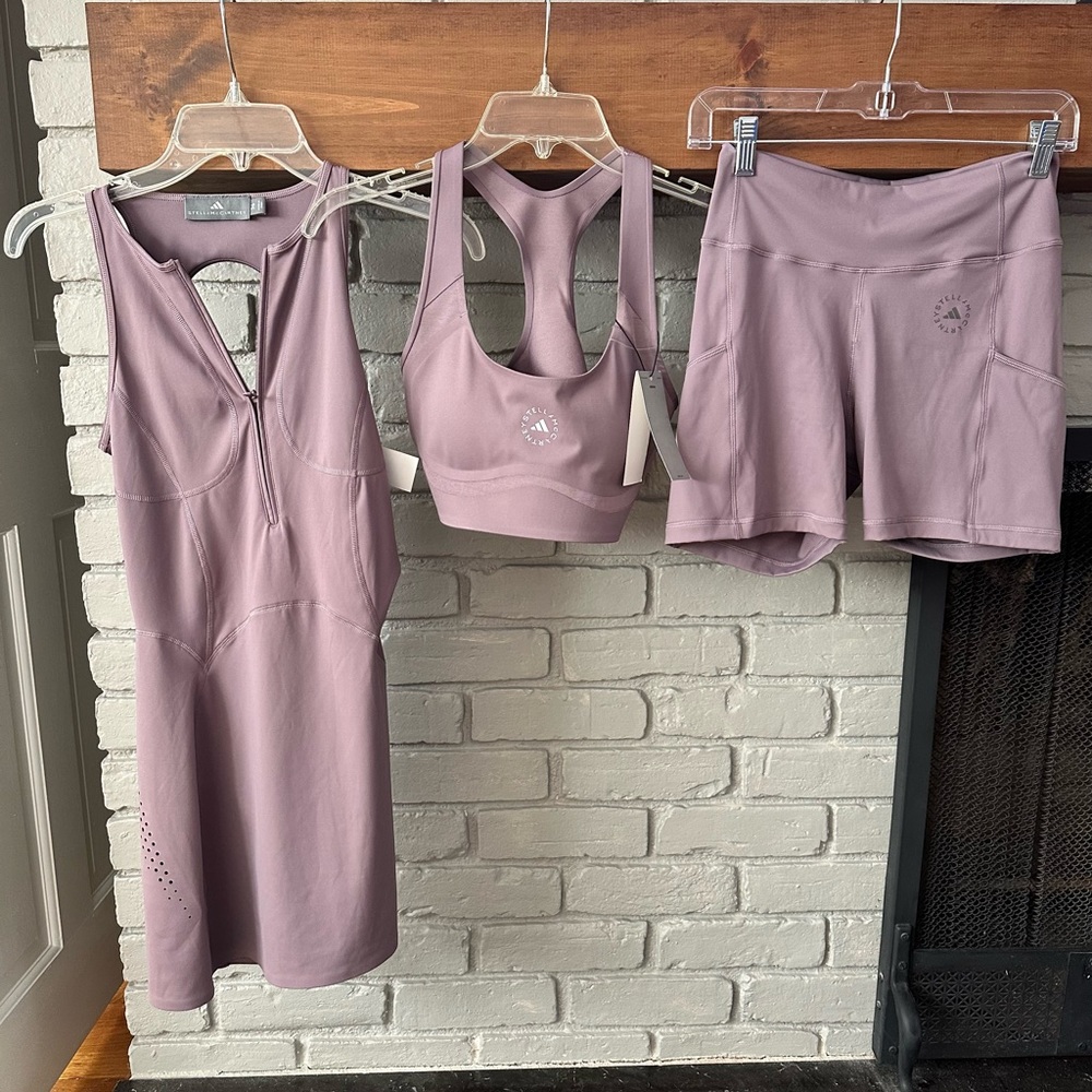 Stella McCartney Women's Mauve Midi Dress, Bra and Shorts (36 = size 4)